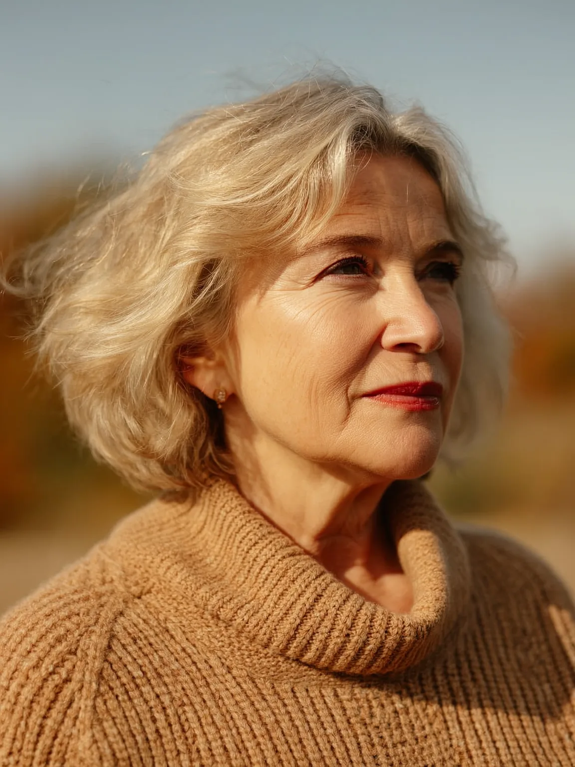 Soft Wavy Silver Blonde Chin-Length Bob